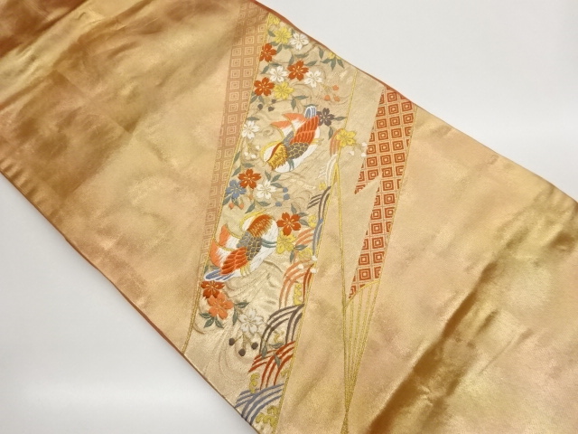 JAPANESE NAGOYA OBI / WOVEN MANDARIN DUCK